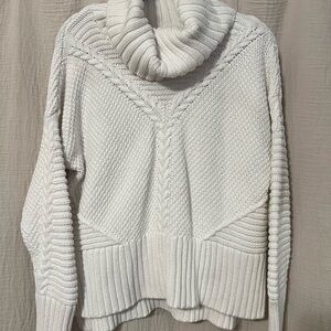 Elegant White Cowl Neck Sweater